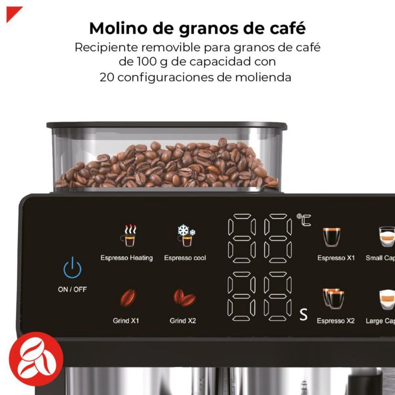 Cafetera Semiautomática con Molino 1350 W Bogner BDCM10