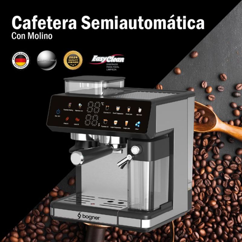 Cafetera Semiautomática con Molino 1350 W Bogner BDCM10