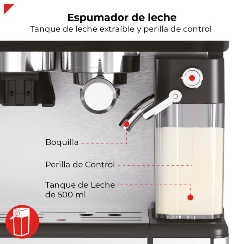 Cafetera Semiautomática con Molino 1350 W Bogner BDCM10