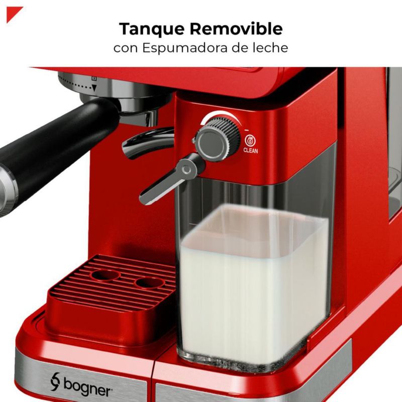 Cafetera Espresso Automática 20B Color Rojo Bogner BDECM03