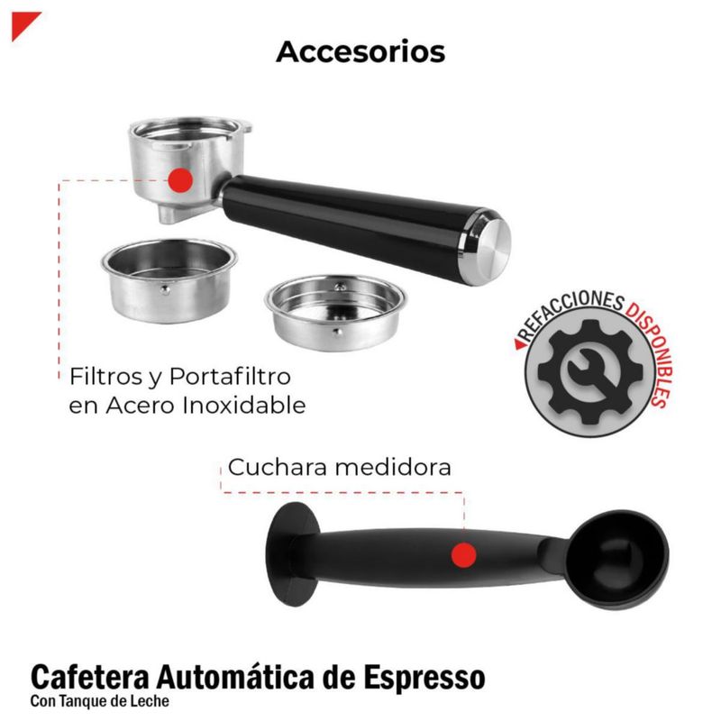 Cafetera Espresso Automática 20B Color Rojo Bogner BDECM03