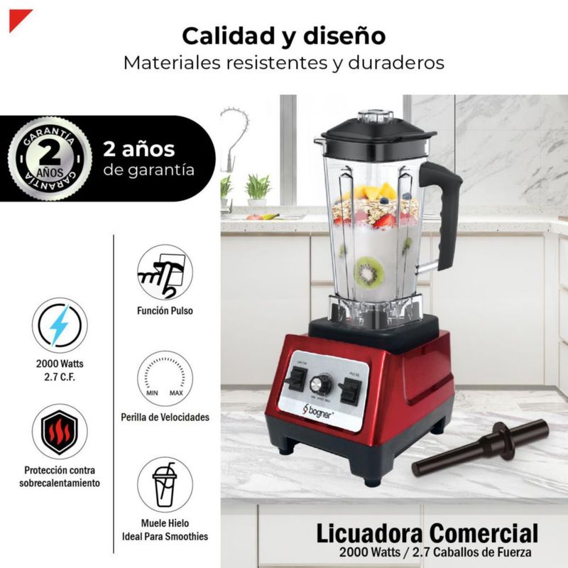 Licuadora Comercial 2000W Bogner BSB08S