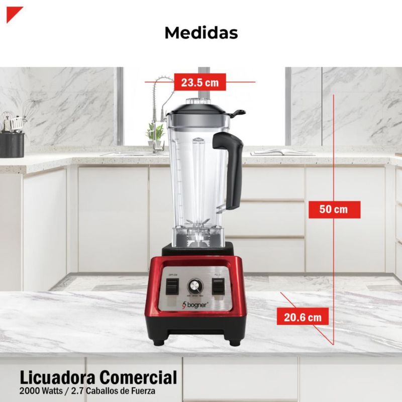 Licuadora Comercial 2000W Bogner BSB08S