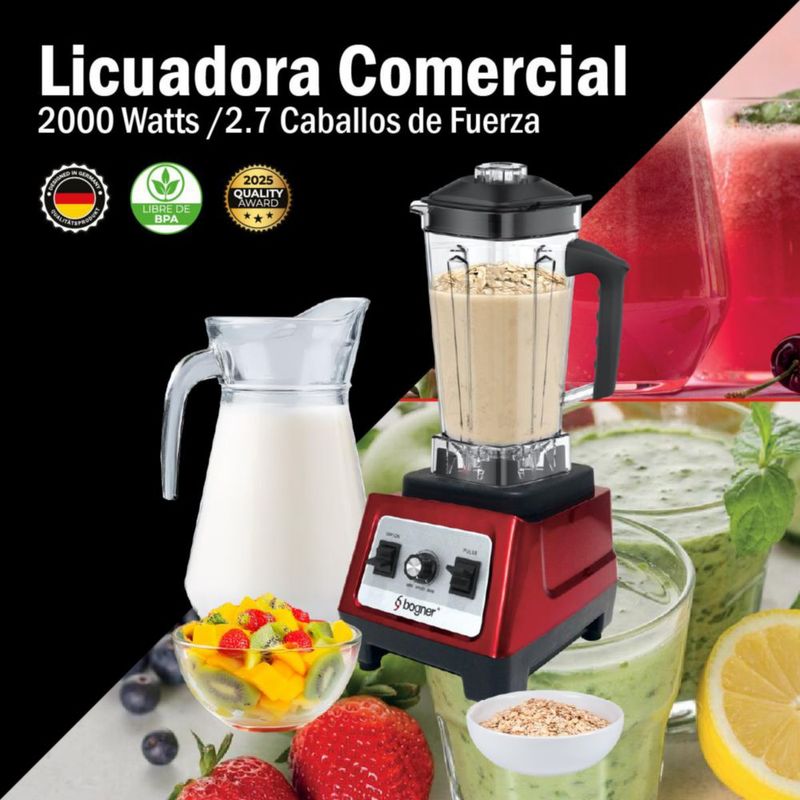 Licuadora Comercial 2000W Bogner BSB08S