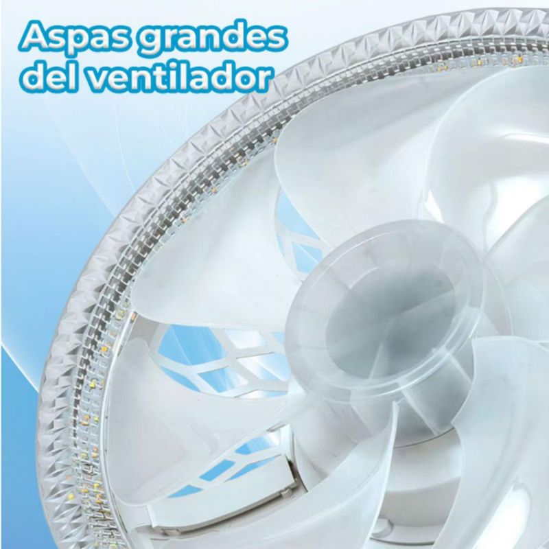 Lampara Led 23W con Ventilador de 12 W y Control Remoto Luz Cálida y Fría
