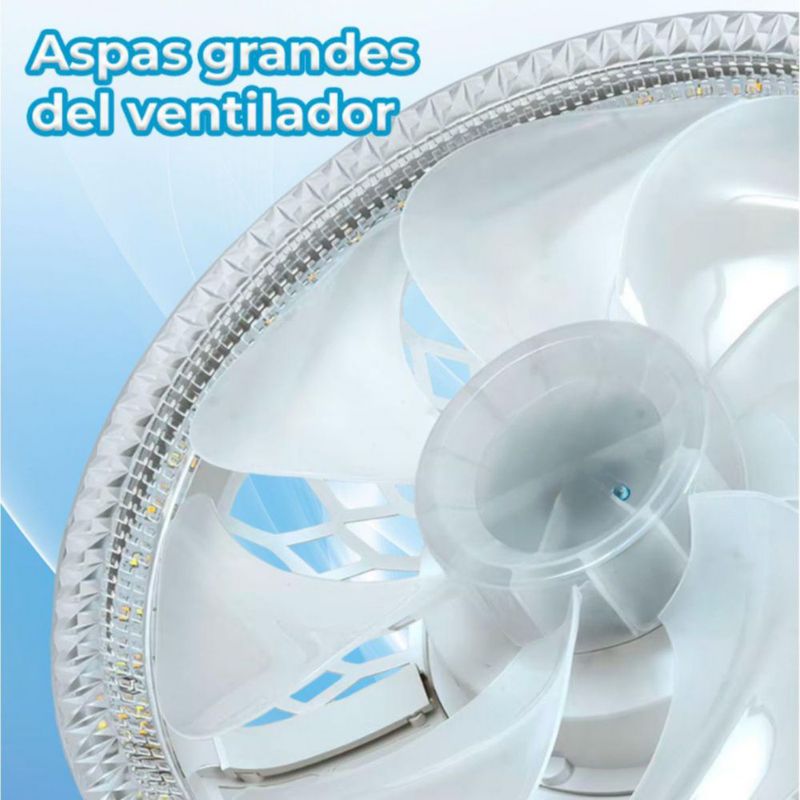 Lampara Led 23W con Ventilador de 12 W y Control Remoto Luz Cálida y Fría