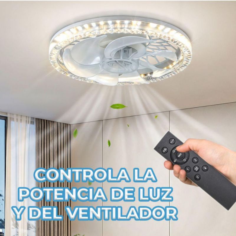 Lampara Led 23W con Ventilador de 12 W y Control Remoto Luz Cálida y Fría