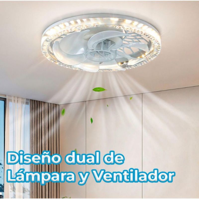 Lampara Led 23W con Ventilador de 12 W y Control Remoto Luz Cálida y Fría