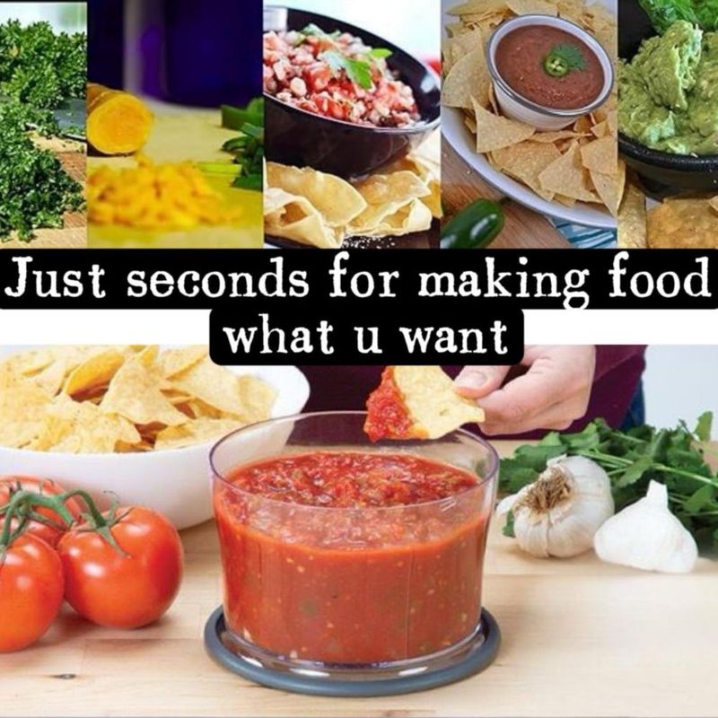 Procesador de alimentos manual GProME, licuadora, picadora y salsera (como se ve en TV), machacador de carne, centrifugadora de