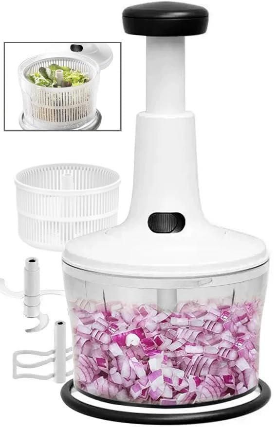 Procesador de alimentos manual GProME, licuadora, picadora y salsera (como se ve en TV), machacador de carne, centrifugadora de