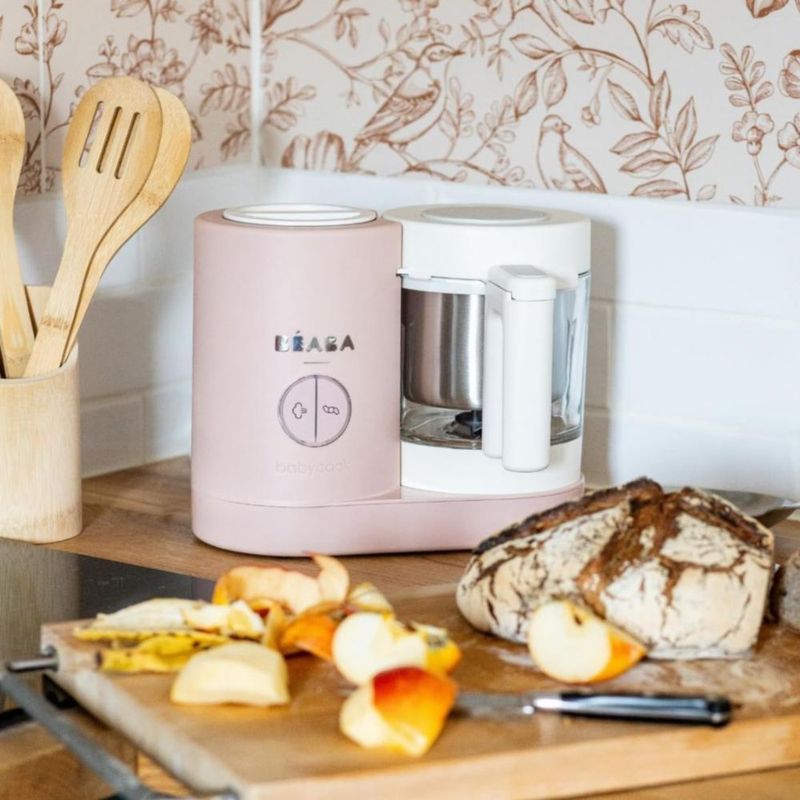 BÉABA Babycook Neo Procesador de Alimentos para Bebé – Vaso de Vidrio y Acero Inoxidable - Rosa