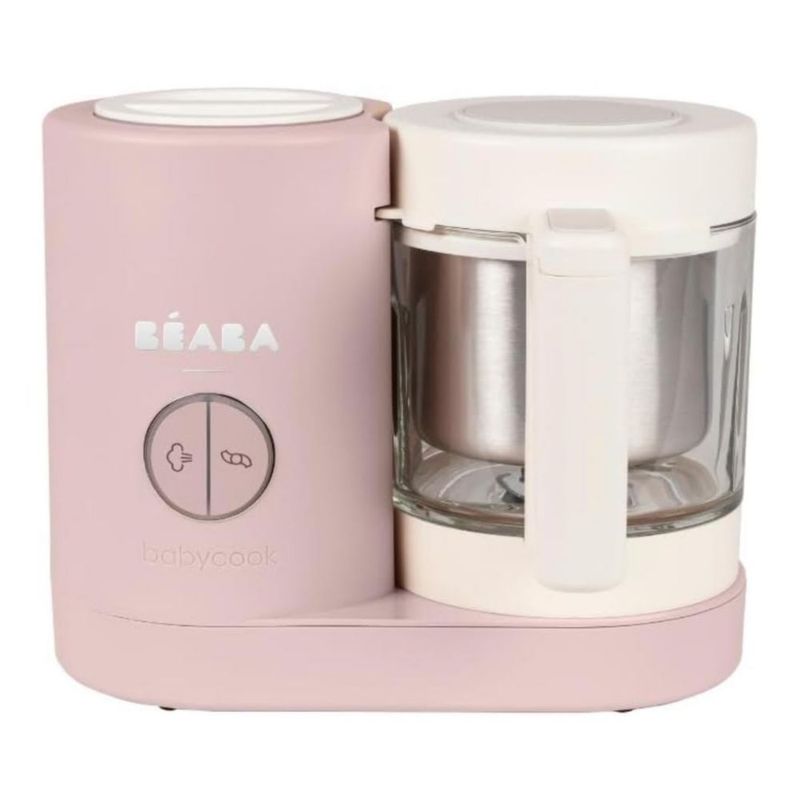 BÉABA Babycook Neo Procesador de Alimentos para Bebé – Vaso de Vidrio y Acero Inoxidable - Rosa