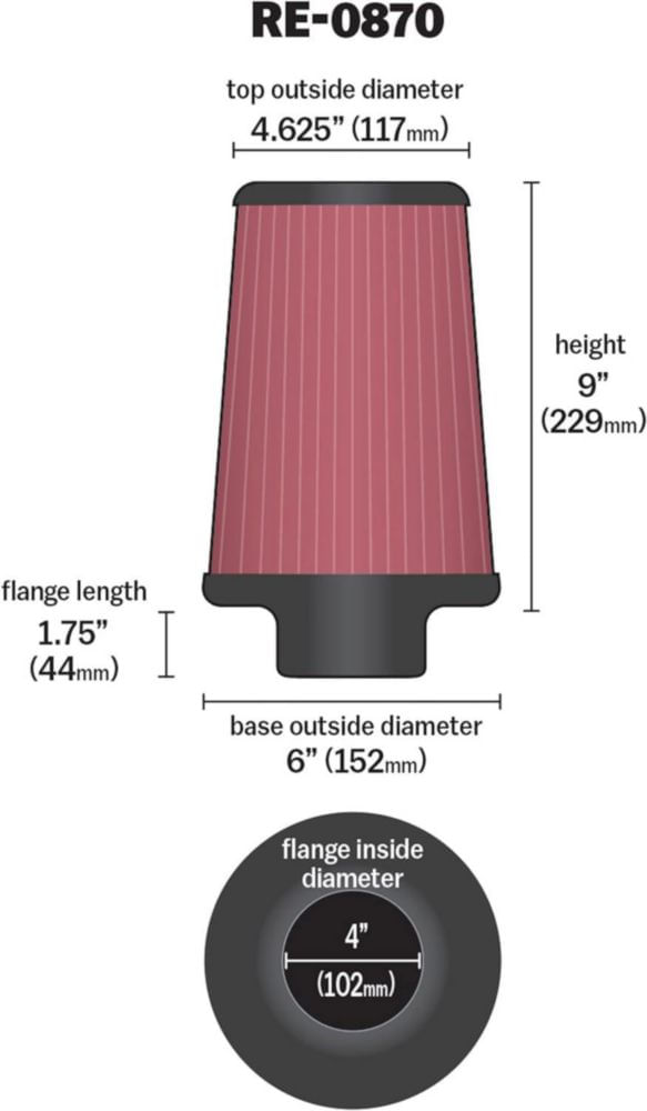 Filtro de aire K&N High-Flow Original Lifetime Universal