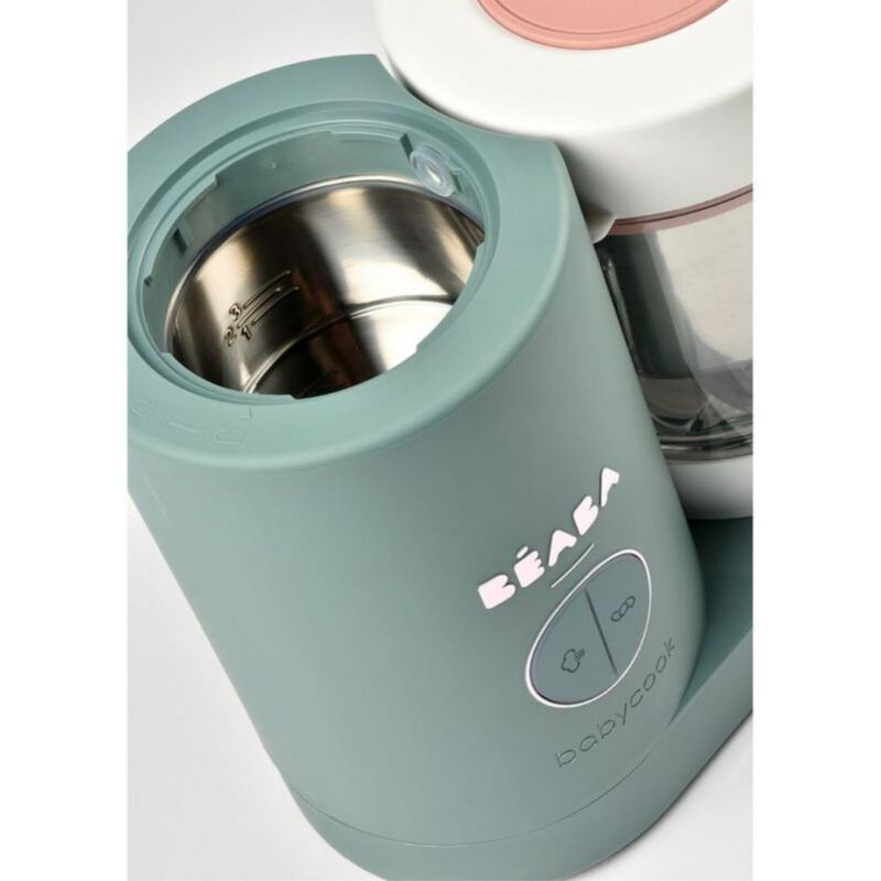 BÉABA Babycook Neo Procesador de Alimentos para Bebé – Vaso de Vidrio y Acero Inoxidable - Verde
