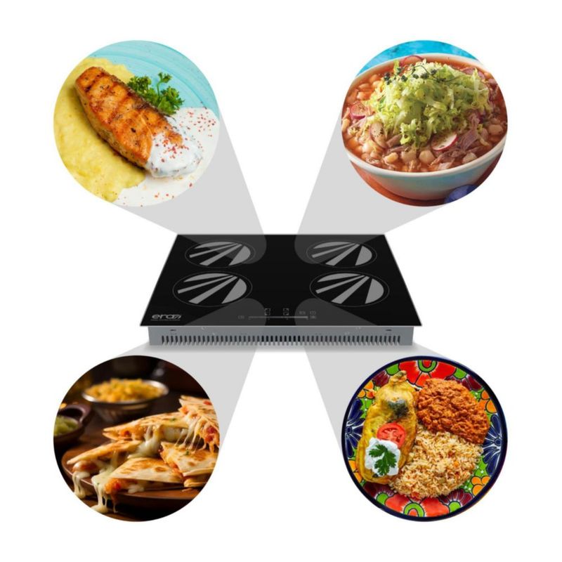 Parrilla Eléctrica De Inducción Era 220 V Negro 4 Quemadores Negro