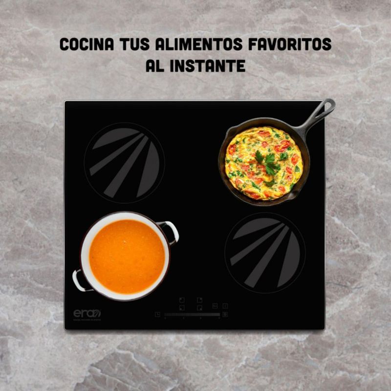 Parrilla Eléctrica De Inducción Era 220 V Negro 4 Quemadores Negro