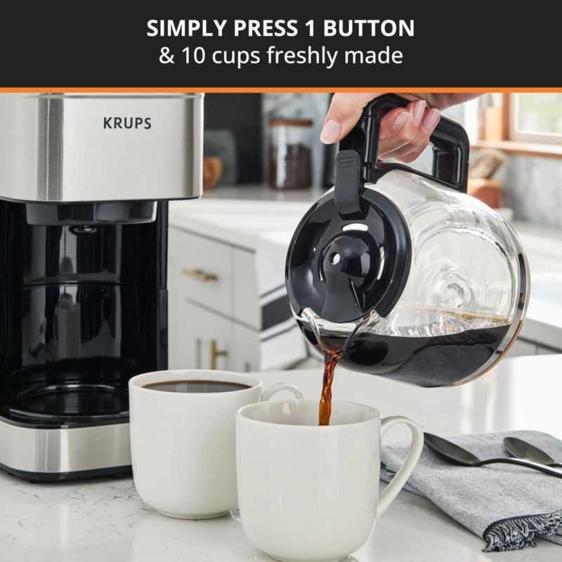 Cafetera KRUPS Simply Brew 10 tazas de acero inoxidable de 900 W