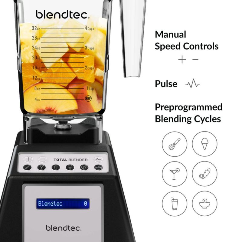 Licuadora Blendtec Total Blender Classic con tarro de cuatro lados de 22 litros
