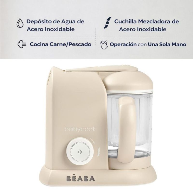 BEABA Babycook Solo 4 en 1 – Procesador y Vaporera de Alimentos para Bebé – Color Arcilla