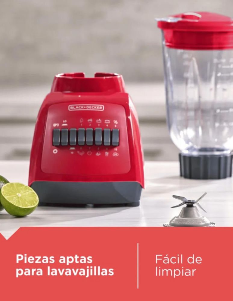 LICUADORA B&D MOD. BLBD210-RLA 10V PLÁSTICA ROJA
