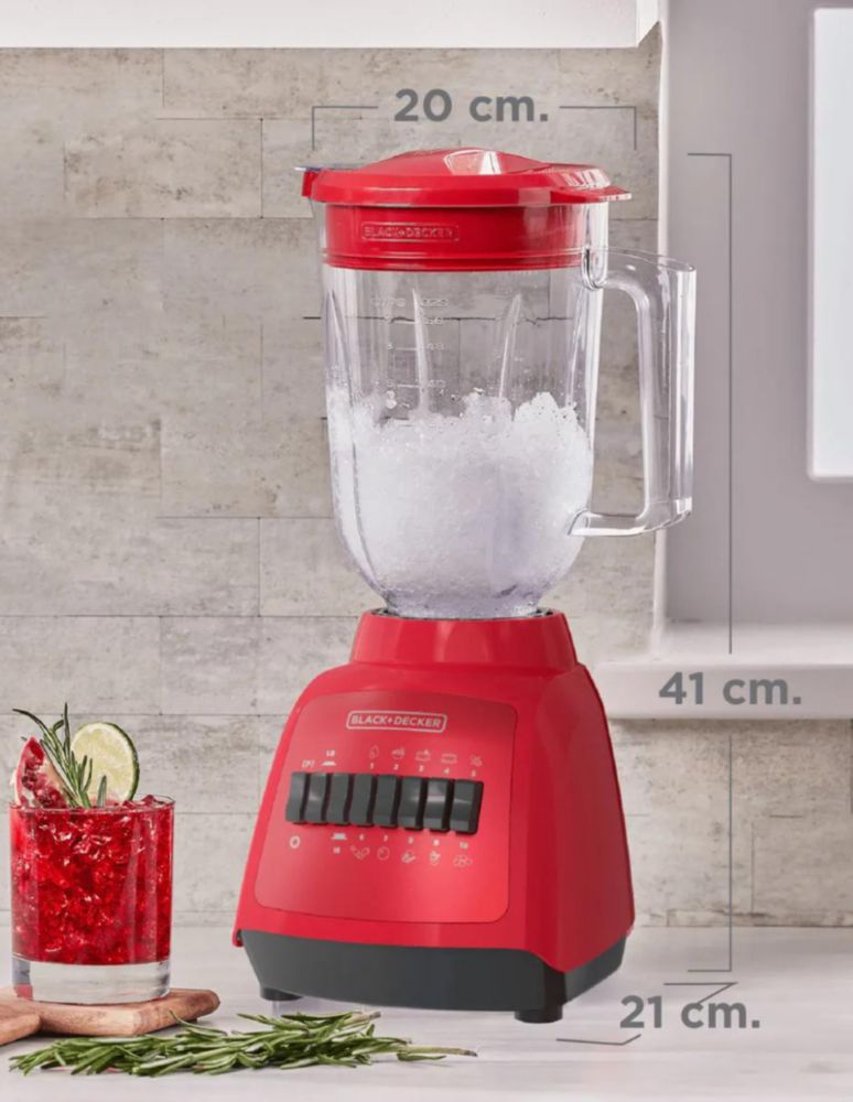 LICUADORA B&D MOD. BLBD210-RLA 10V PLÁSTICA ROJA