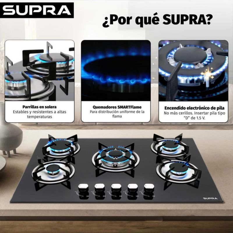 Supra Combo parrilla 5Q y campana 60cm CAPPERI