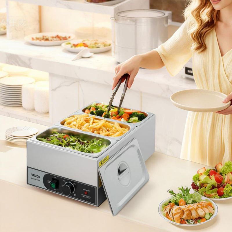 Calentador de alimentos VEVOR Commercial eléctrico acero inoxidable 1200 W