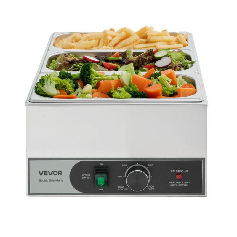 Calentador de alimentos VEVOR Commercial eléctrico acero inoxidable 1200 W