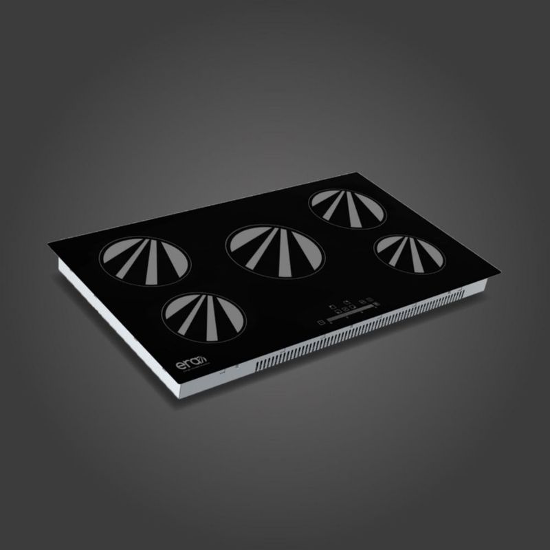 Parrilla inducción ERA 5 quemadores negra control táctil empotrable 127V