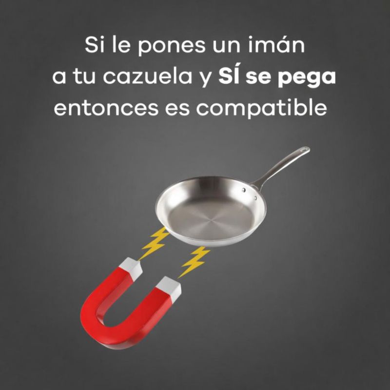 Parrilla inducción ERA 5 quemadores negra control táctil empotrable 127V