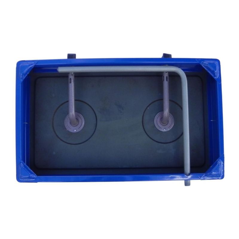 Parrilla Fraga 2 quemadores de mesa P104  Porcelanizada en Negro con Azul.