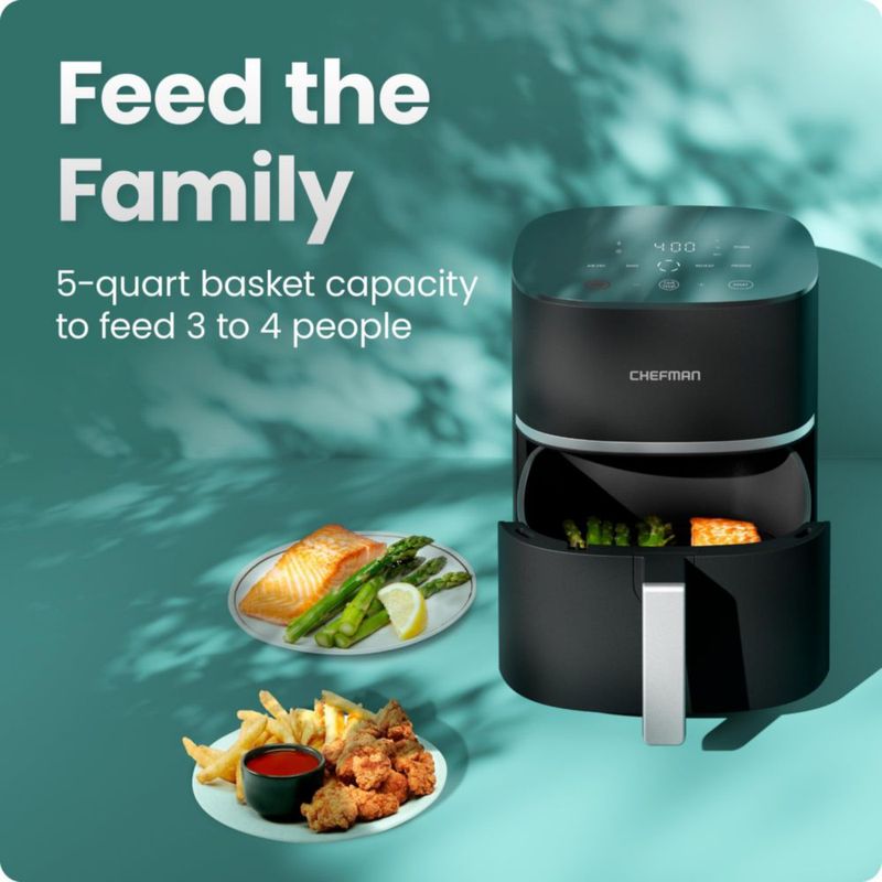 Freidora Chefman TurBox de 5 litros 4 en 1 extra crujiente 1500 W