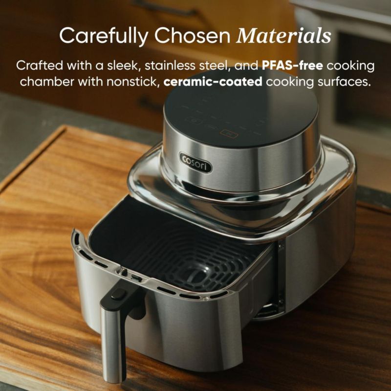 Freidora COSORI Iconic de acero inoxidable 6.5 L Smart 450 °F