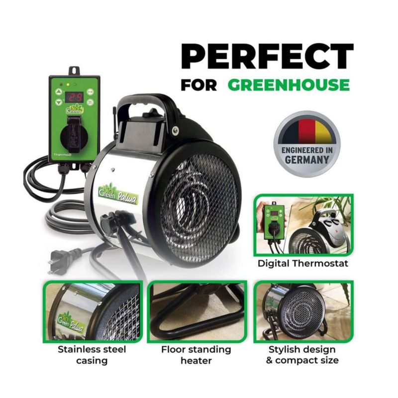 Calentador y ventilador de invernadero BioGreen PALMA 1500W 5100BTU/h