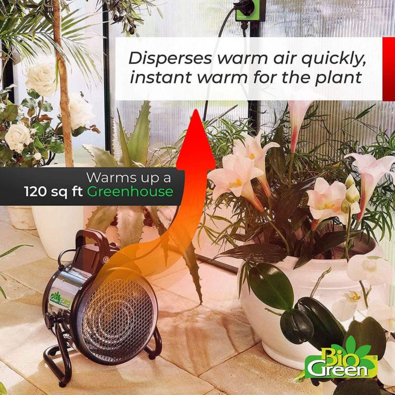 Calentador y ventilador de invernadero BioGreen PALMA 1500W 5100BTU/h