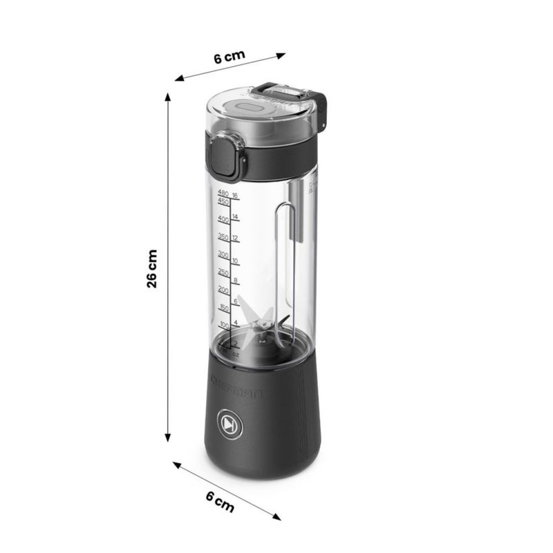 Chefman Licuadora Portátil con Botón de Encendido Luz LED 480 ml
