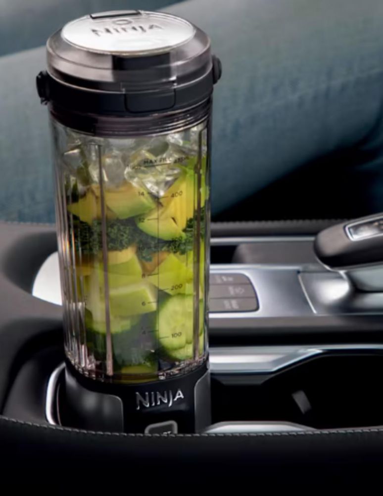LICUADORA NINJA MOD. BC151BK NEGRO PORTÁTIL INALÁMBRICA 18 OZ ACERO INOXIDABLE