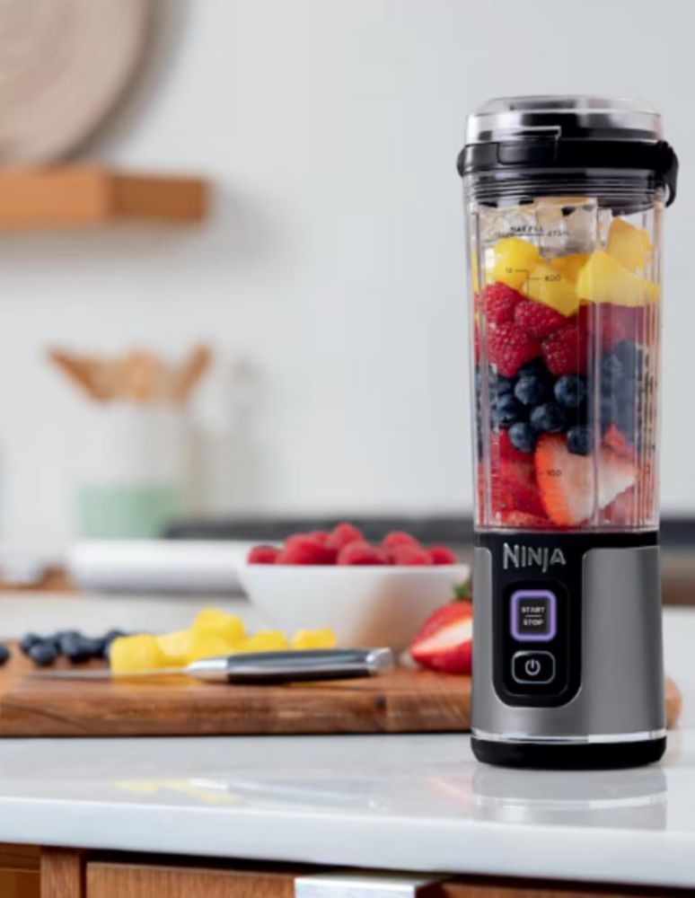 LICUADORA NINJA MOD. BC151BK NEGRO PORTÁTIL INALÁMBRICA 18 OZ ACERO INOXIDABLE