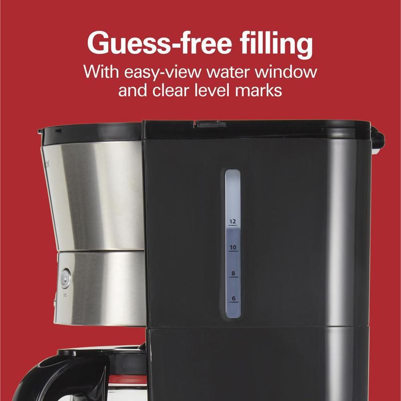 Cafetera hamilton beach 12 tazas programable acero inox