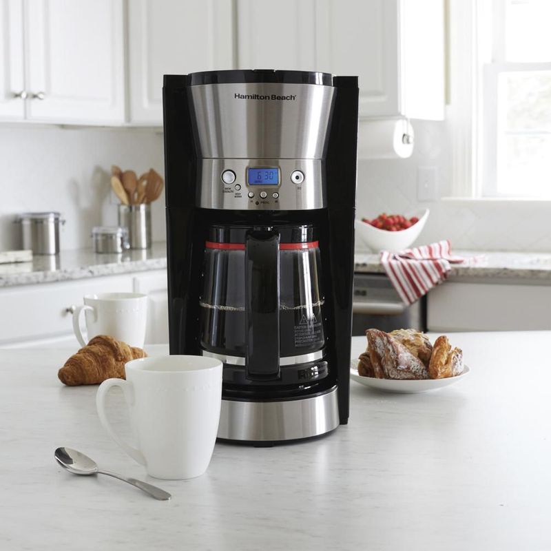 Cafetera hamilton beach 12 tazas programable acero inox