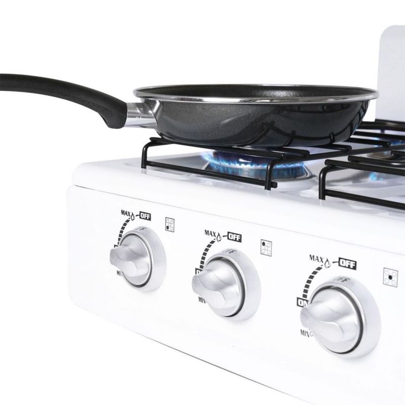 Supra Parrilla de Sobreponer a Gas 5 Quemadores Blanca de 65cm 5Q-B