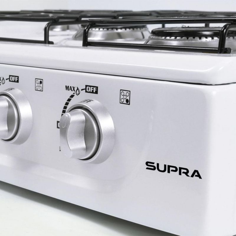 Supra Parrilla de Sobreponer a Gas 5 Quemadores Blanca de 65cm 5Q-B