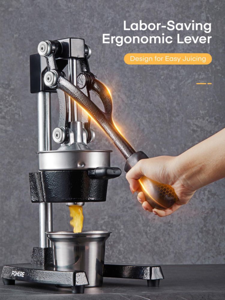 Exprimidor manual de cítricos FOHERE de hierro fundido con vaso de acero
