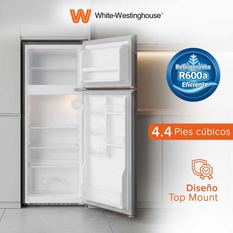 White Westinghouse Refrigerador Frigobar 4.4 pies 125L Top Mount