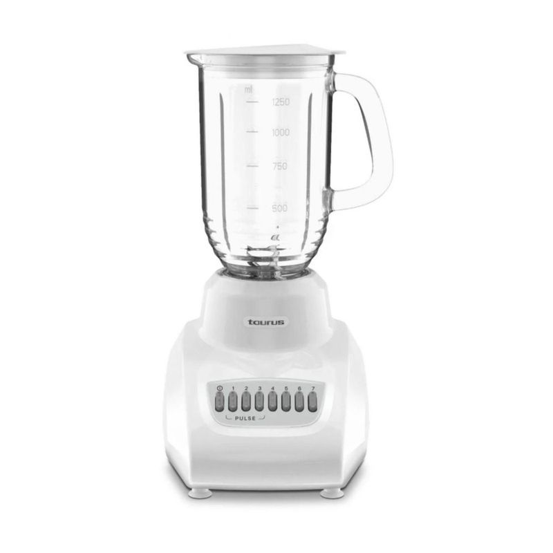 Licuadora Taurus Valencia Vaso de Vidrio 1.25 Litros Blanca