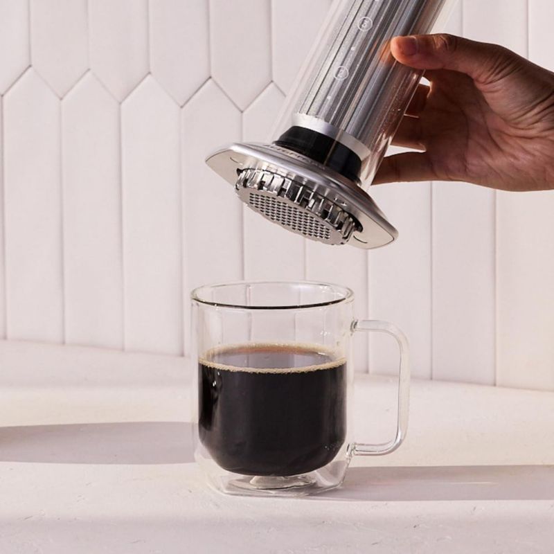 Prensa de café AeroPress Premium de vidrio y acero inoxidable
