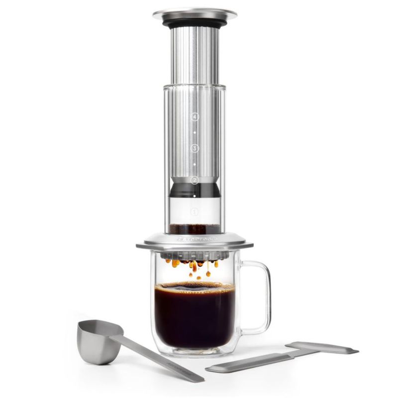 Prensa de café AeroPress Premium de vidrio y acero inoxidable