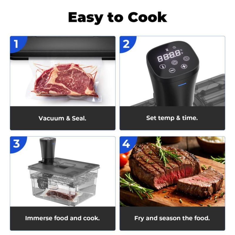 Circulador de inmersión sous vide Vpcok Direct de 1000 W con temporizador digital