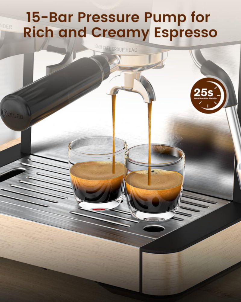Máquina de espresso Electactic 2026 con molinillo vaporizador de leche y varilla de vapor