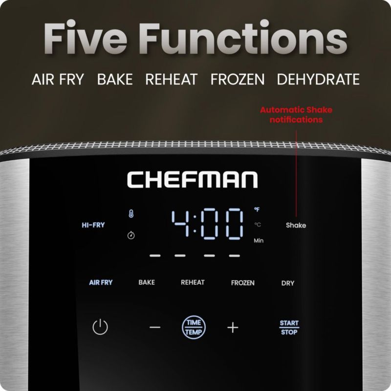 Freidora de aire Chefman TurboFry 6 qt de acero inoxidable